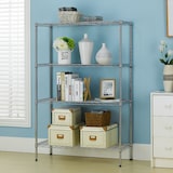 thumbnail of Pack 2 Estantes de Arame com 4 Prateleiras 100kg  90x35x137cm Prata Thinia Home