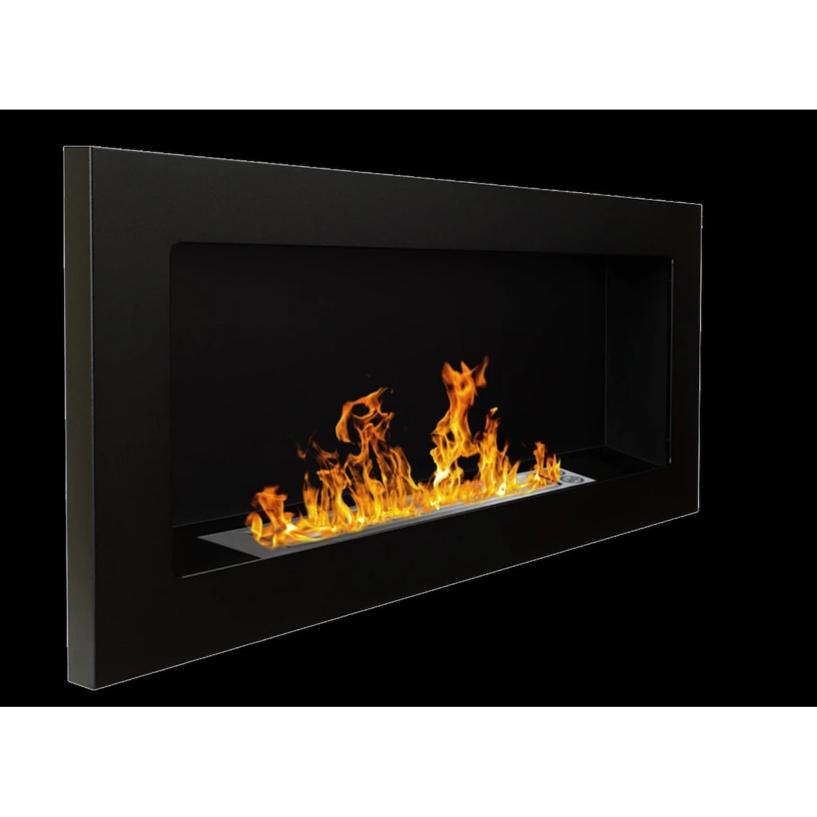 Wand- of inbouw bio-ethanolhaard Lucca Nero L 90 x D 12 x H 40