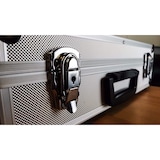 thumbnail of Transport-Koffer silber mit Alurahmen | 440x300x130mm | Alukoffer - Würfelschaum