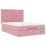 thumbnail of vidaXL Ottoman-Bett mit Matratzen & LEDs Rosa 140x200 cm Samt