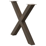 thumbnail of vidaXL Esstischbeine X-Form 3 Stk. Naturstahl 90x(72-73) cm Stahl