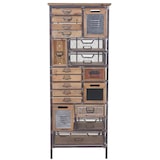 thumbnail of Apotheker-Schrank HWC-A43, Kommode, Tanne Holz massiv Vintage Shabby-Look 143x56x33cm