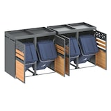 thumbnail of Mülltonnenbox 4er Set für 120-240 Liter, mit Pflanzdach und Belüftung, erweiterbar, 120x80x120 cm, Anthrazit Holzoptik