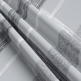 thumbnail of Baumwolle Bettwäsche 155x220 cm Gestreift Grau Anthrazit Wendeseite Streifen mit Reißverschluss