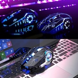 thumbnail of Souris Gaming Silencieuse Rechargeable Sans Fil 2.4GHz 1600DPI 3 Modes Ajustables YONIS