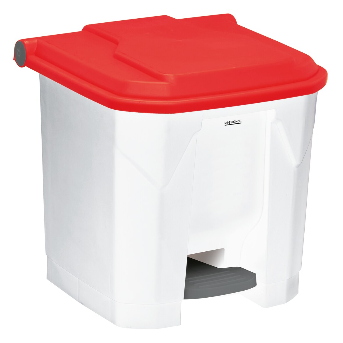 ROSSIGNOL Poubelle de tri 30L à pédale UTILO blanc/rouge