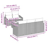 thumbnail of vidaXL 6-teiliges Garten Sofa Set mit Kissen Schwarz Poly Rattan