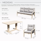 thumbnail of YOEVU - Set de jardín, 5 plazas con sillón reclinable , mesa elevable y reposapiés