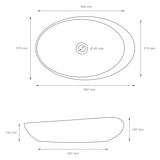 thumbnail of ECD Germany Aufsatzwaschbecken Keramik Weiß 585×375×145 mm, ohne Überlauf, inkl. Ablaufgarnitur – Design Waschbecken/Waschtisch