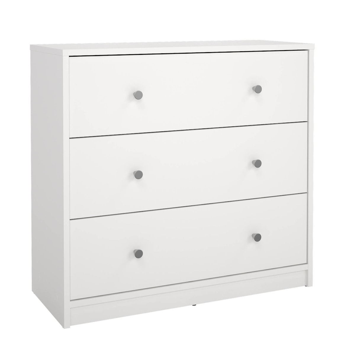 WellHome - Cómoda de Quarto com 3 Gavetas em cor Branco 73 x 31 x 69 cm - Ebro White