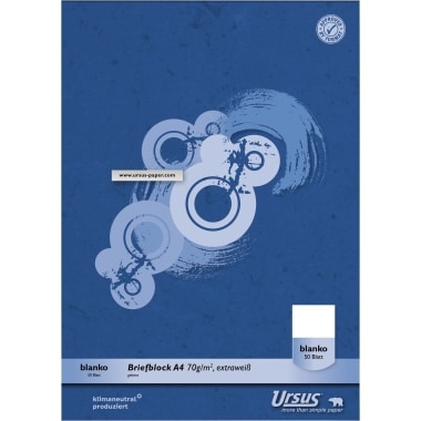 Ursus Briefblock Green DIN A4 70g blanco weiß 50Blatt