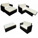 thumbnail of vidaXL 2-delige Loungeset met kussens poly rattan zwart