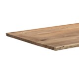 thumbnail of Esstisch Baumkante massiv Akazie natur 140 x 80 Metall Spider-Gestell schwarz außen Holz MIAMI