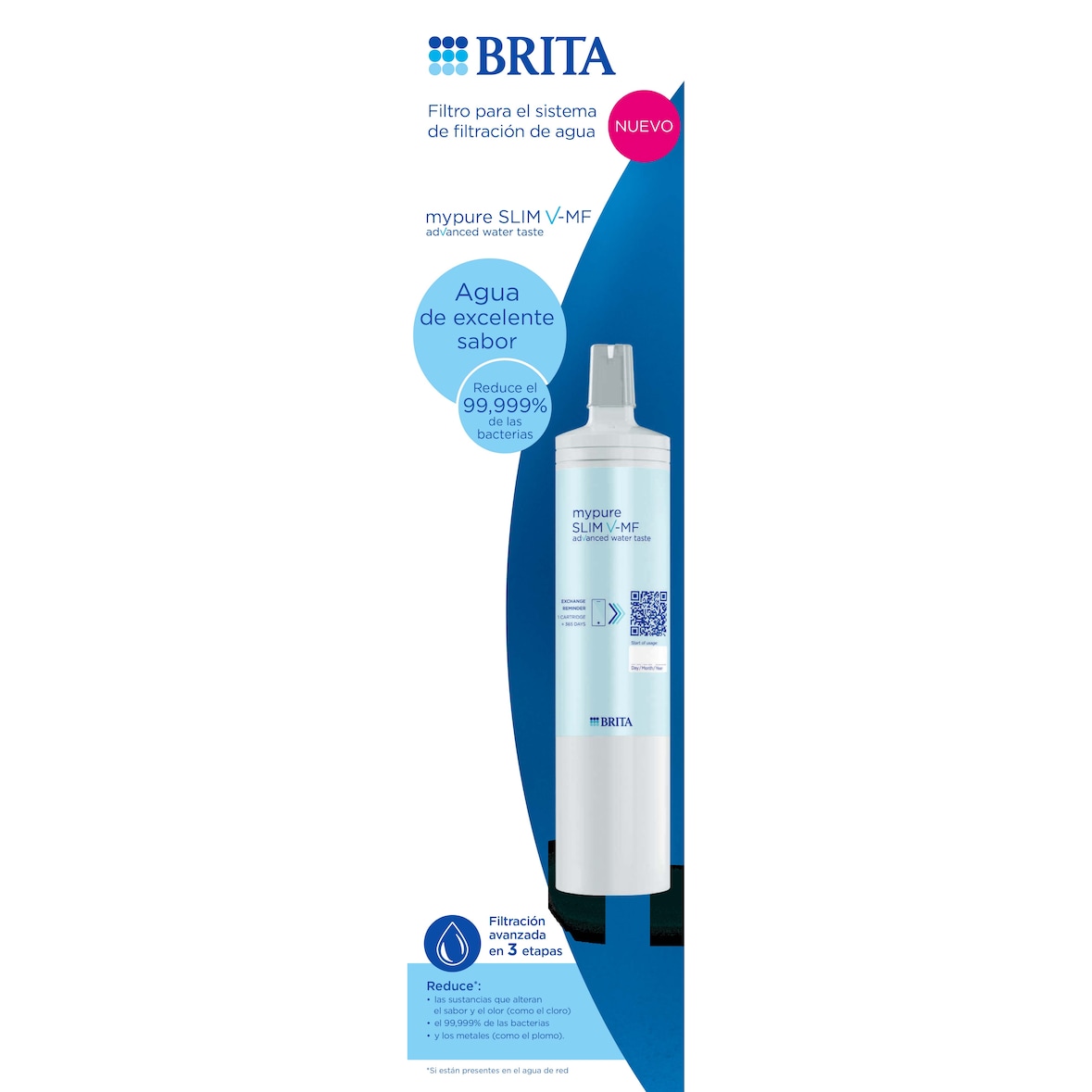 BRITA mypure Slim V-MF, 1x Cartucho (8000L)