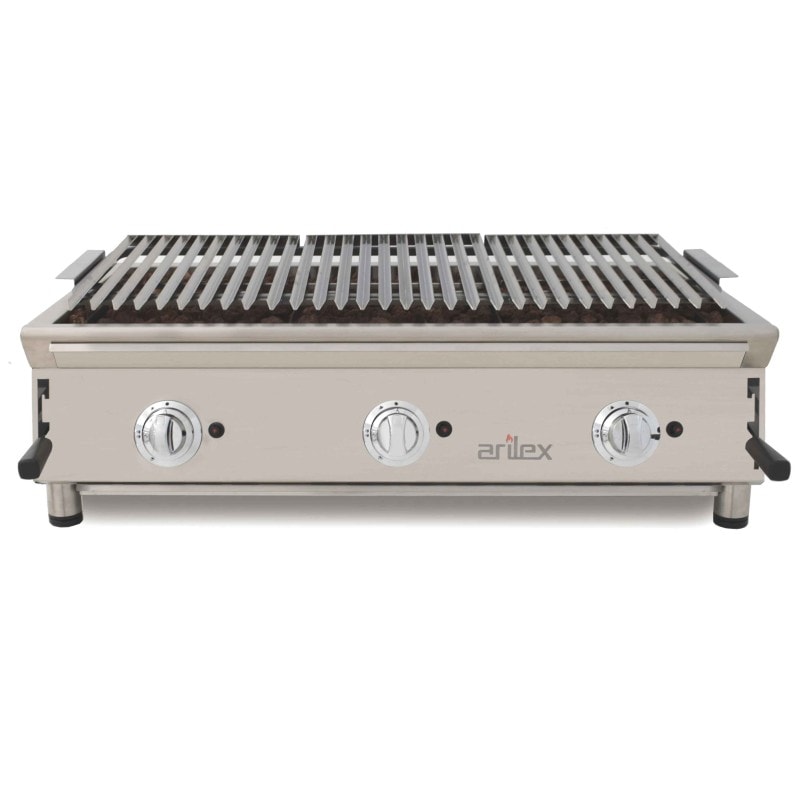 Barbacoa a gas 100 cm piedra volcánica con parrilla inoxidable regulable en 3 alturas 100BAR de Arilex