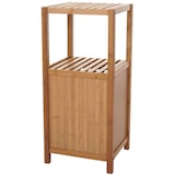 thumbnail of Badezimmerset HWC-B18, Komplett Badezimmer Badmöbel Badset Badschrank mit Tür, Bambus