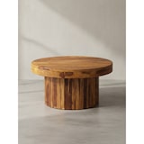 thumbnail of Massivholz Couchtisch, Sheesham, Braun Lackiert, robuster Sockelfuß. 60x60x30 cm | Kadima Design