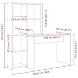 thumbnail of vidaXL Schreibtisch Altholz 138,5 x 55 x 143 cm Holzwerkstoff