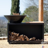 thumbnail of traditioneel kookvuur staal 83 zwart dubbele kom