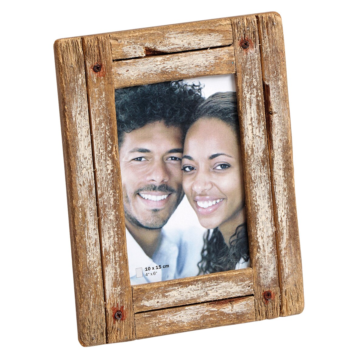 Moldura Dupla Retrato, branco/natural, 10 x 15 cm