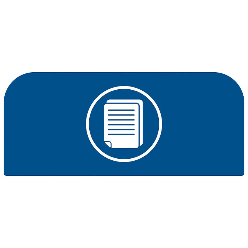 Hinweistafel aus verzinktem Stahl für Rubbermaid Recycling-Station Papier | 57 Liter | Blau von PROREGAL