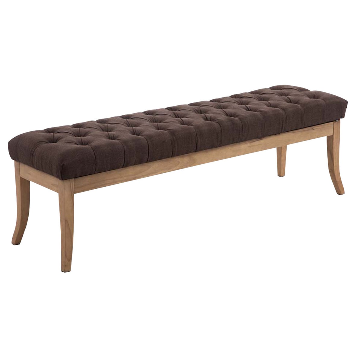 Banc Ramses tissu pieds antique clair Marron/150 cm