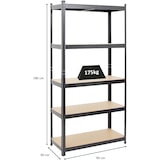 thumbnail of PROREGAL Schwerlastregal Ragnar | HxBxT 180x90x40 cm |  Fachlast 175kg | Schwarz| Stecksystem Lagerregal Regalsystem
