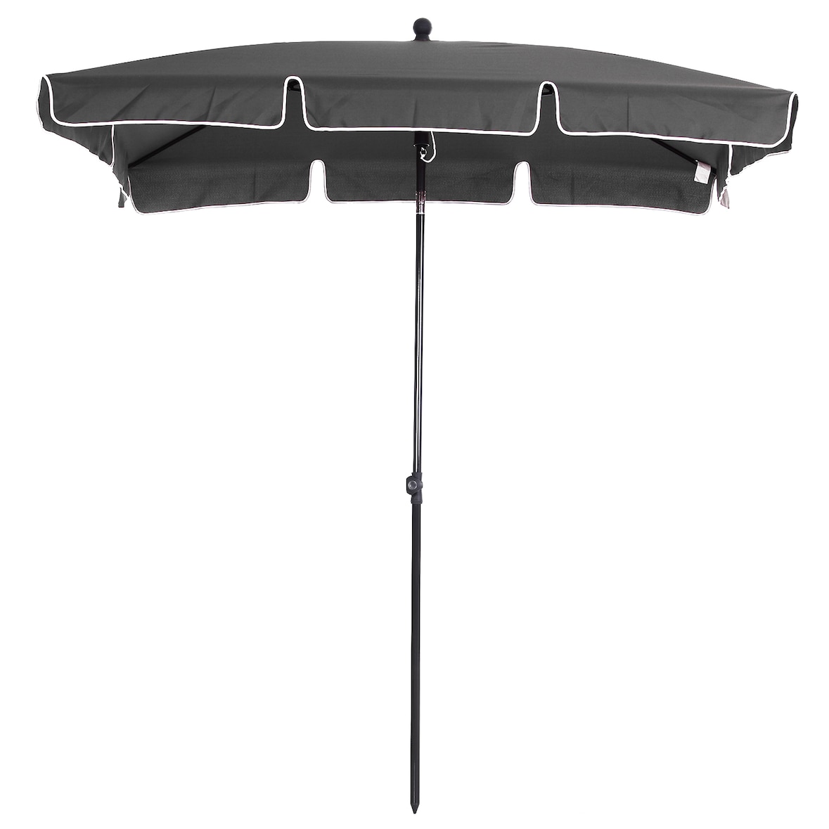 Sombrilla de jardín de aluminio 2x1,3x2,5 m parasol de jardín rectangular con función de inclinación para terraza patio exterior gris