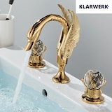 thumbnail of ADRIAAN | 3-gats badkamerkraan grote zwaan goud | Hotelcatering luxe design badkraan 2-greeps mengkraan wastafelmengkraan
