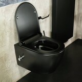 thumbnail of Aloni WC Schwarz Matt Spülrandlos Wand WC mit Taharet Armatur Softclose Deckel Toilette Hängend