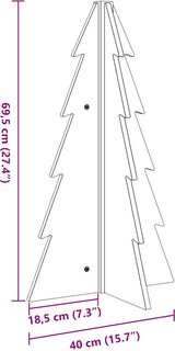 thumbnail of vidaXL Weihnachtsbaum Holz zum Schmücken 69,5 cm Massivholz Kiefer