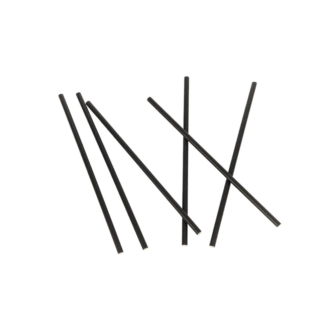 Pailles en carton noir Ø 6 x 197 mm (5750 unités)