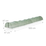 thumbnail of Relaxdays Folientunnel, 5 m Länge, PE-Folie mit Reißverschluss, 8 Tunnelbögen, Frühbeet, Aufzucht, Pflanzentunnel, grün