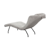 thumbnail of SalesFever Relax Lounger met Nekkussen | Bekleding van Textuurstof | Zwart metalen frame | B 80 x D 180 x H 82 cm | Lichtgrijs