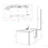thumbnail of Seniorendusche und Badewanne mit Tür S12D-TH-L-EC Dusche 170x85cm