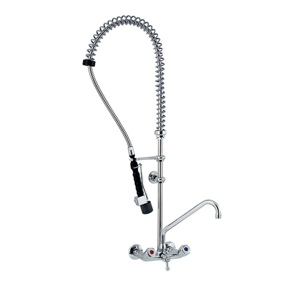 KBS Geschirrwaschbrause mit Schwenkhahn und LOW-Flow Brause Zweiloch Wandmontage