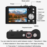 thumbnail of Appareil Photo Numérique 4K 96MP Zoom 16X Autofocus HD Compact Puissant Blanc YONIS