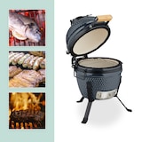 thumbnail of Relaxdays Kamado Grill, Ø 32 cm, Keramikgrill mit Thermometer bis 450°C, BBQ, Grillen, Kochen & Backen, Smoker, grau
