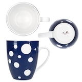 thumbnail of Pula dunkelblau 6er Set Kaffeebecher 300ml Porzellan-Tasse 6 Pers. Punkte Tee