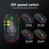 thumbnail of Souris Gaming Sans Fil 7 Boutons RGB Rechargeable Ergonomique 3600DPI Noir YONIS
