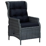 thumbnail of vidaXL Tuinstoel verstelbaar met kussens poly rattan donkergrijs