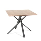 thumbnail of Table carrée 90x90 cm, pieds croisés en métal, plateau stratifié, table à manger pour 4 personnes, pieds en X, style moderne - Carlo - Bois