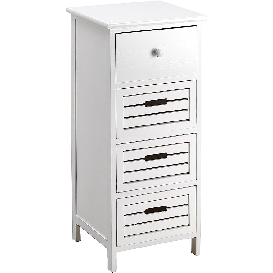 King Home Cassettiera 35x30x81h cm Bianca