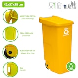 thumbnail of WellHome - Cubo de Basura 110L con Ruedas, Ideal para Reciclaje de Plástico