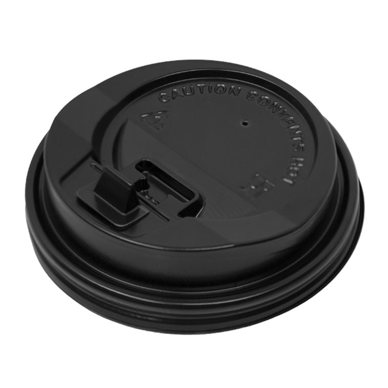 MONOUSO - Tapa para vaso de cartón PS SIP Con Agujero Negra Ø9,0cm (50 Uds)