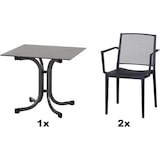 thumbnail of SIENA GARDEN Urban Lights Set 3teilig Square Sessel gastrotauglich anthrazit mit Tisch Sola 80x80