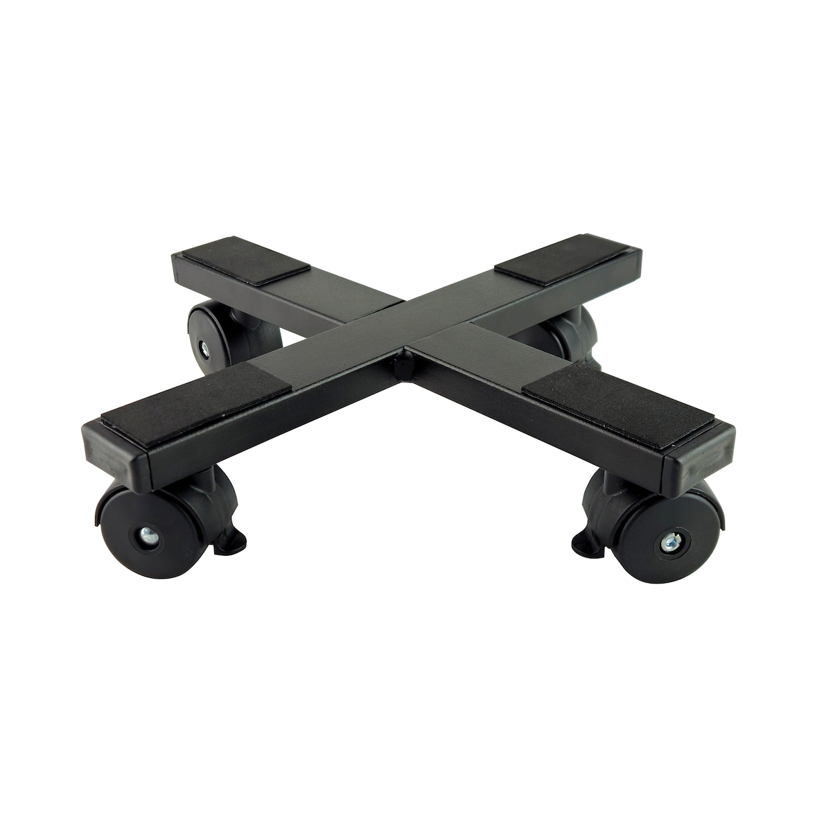 Tecnokit Carrello Porta Piante Da Interno Ed Esterno In Acciaio Per Vasi Rotondi E Quadrati, Portavasi Con Ruote Cm 30 - colore: nero