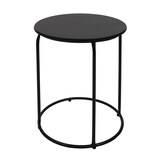 thumbnail of 2er-Set Sitzhocker und Beistelltisch HWC-K48, Kaffeetisch Tisch Hocker, MVG-zertifiziert MDF Metall Kunstleder ~ schwarz