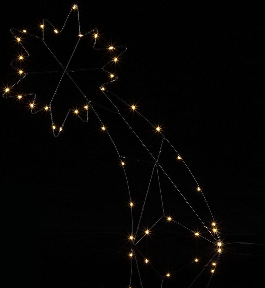 Casaria Sternschnuppe Metall LED Weihnachten 3D-Effekt 60x26cm warmweiß Weihnachtsdeko Weihnachtsfigur