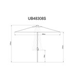 thumbnail of METRO PROFESSIONAL Vierkante parasol, aluminium, 3 x 3 m, waterafstotend, antraciet/platinum